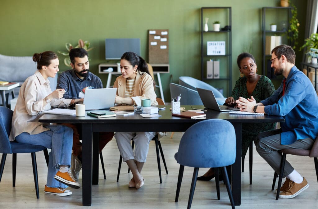 collaboration in coworking space