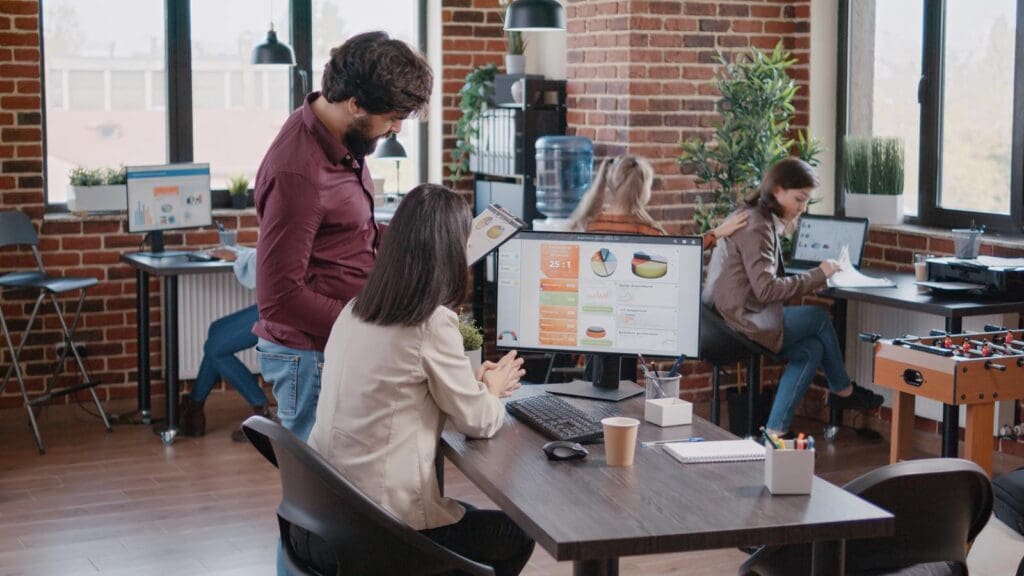 people working in office