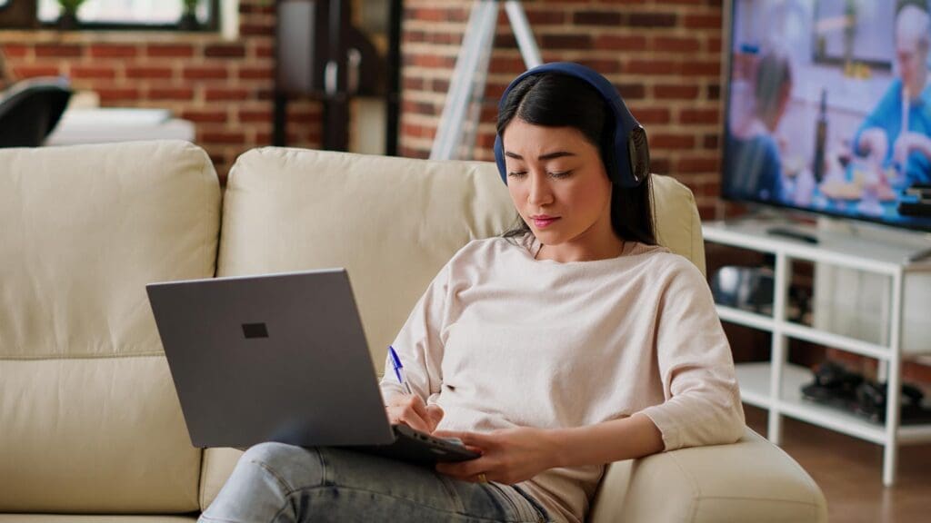 woman working from home