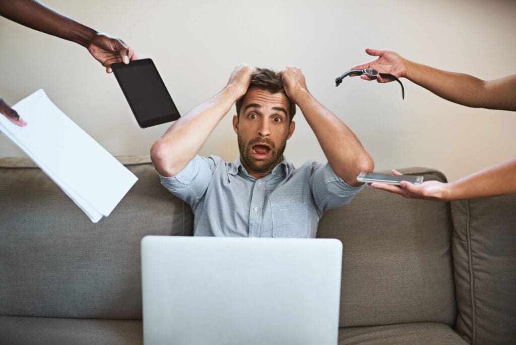 employee overwhelmed with small tasks