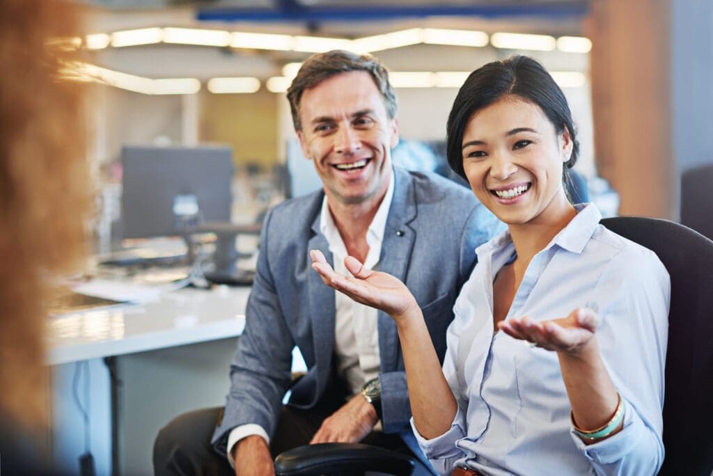 colleagues talking