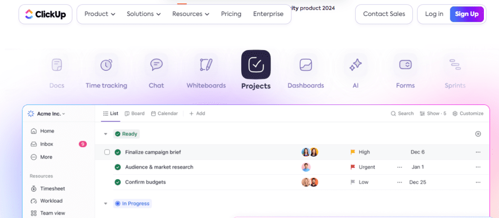 Clickup website