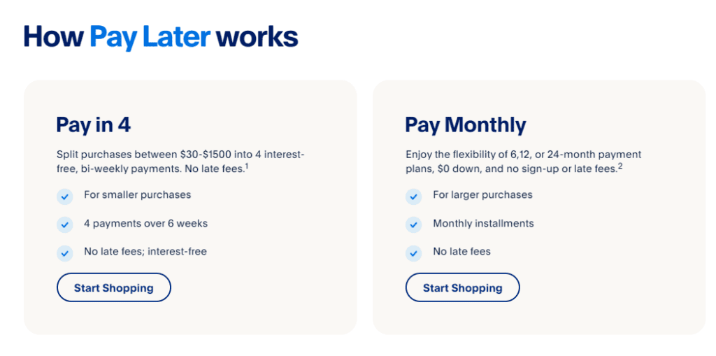PayPal feature